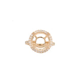 Angel Engagement Round Halo Ring Setting w Diamond Accents | Round 4.5mm  9mm 10mm 11mm 11.5mm
