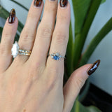 14K white gold montana sapphire ring