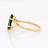 Quianna 14K Solid Gold Tsavorite Garnet and Diamond Ring | PE 11x5mm