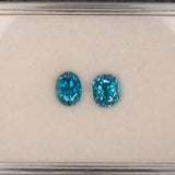 Natural Cambodian Blue Zircon Oval Shape 7.2x6x6.5mm 3.23ct Loose Gemstone