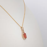 14K yellow gold padparadscha sapphire pendant