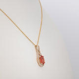 14K yellow gold padparadscha sapphire pendant