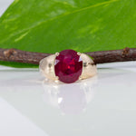 14K yellow gold Madagascar ruby estate ring