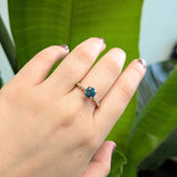 Manvi 14K Rose Gold Blue Diamond and White Diamond Ring | Round 6.45mm