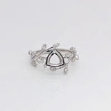 Nebula Collection | Diamond Accented Trilliant Cut Ring Setting | 4mm 5mm 6mm 7mm 10mm