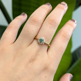 Mira 14K Yellow Gold Paraiba Tourmaline Diamond Ring | Round 4mm