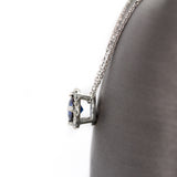Pranjali 14K White Gold Ceylon Blue Sapphire and Diamond Halo Pendant | RD 6mm