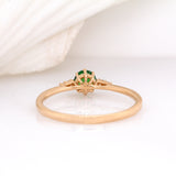Eira 14K Yellow Gold Tsavorite Garnet and Diamond Ring | RD 4mm
