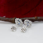 14K white gold ceylon blue sapphire earrings