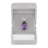 Nicole 8.1Ct Amethyst Pendant with Earth Mined Diamond Accents: Solid 14K Gold, 23x16mm