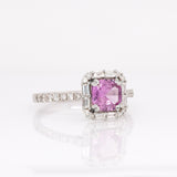 Maeve 14K White Gold Pink Sapphire and Natural Diamonds Ring | CU 6mm