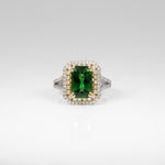 14K white & yellow gold chrome tourmaline ring