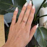 14K yellow gold padparadscha sapphire oval ring with diamond accents