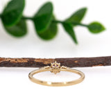 Vanshi 14k Yellow Gold Purple Sapphire and Diamonds Ring  | Round 4mm