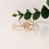 Beautiful Ring Setting W Marquise Diamond Accents in 14k Solid Gold | Oval | Customizable