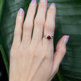 Open Band Stackable Diamond Ring with Natural Diamond Accents in Solid 14K Gold