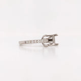 Dainty Emerald Cut Ring Semi Mount | Customizable