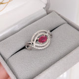 Celtic Inspired East West Ruby and Diamond Ring