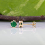 14K yellow gold zambian emerald earrings