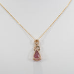 14K yellow gold pink tourmaline pendant