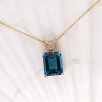 Emerald Cut London Blue Topaz Loose Gemstone 10