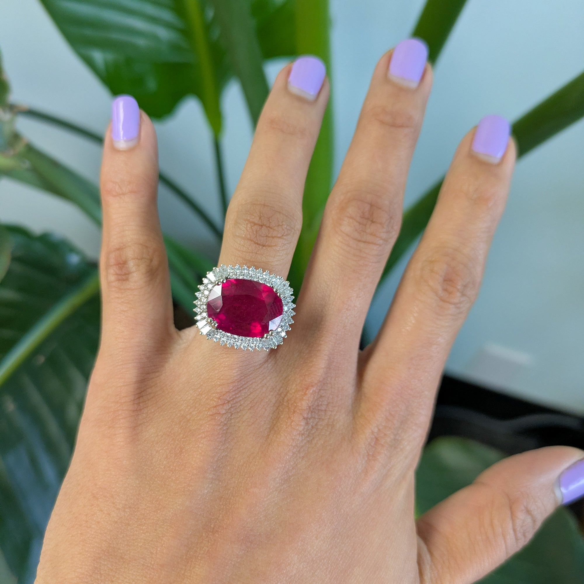 14K white & yellow gold madagascar ruby ring