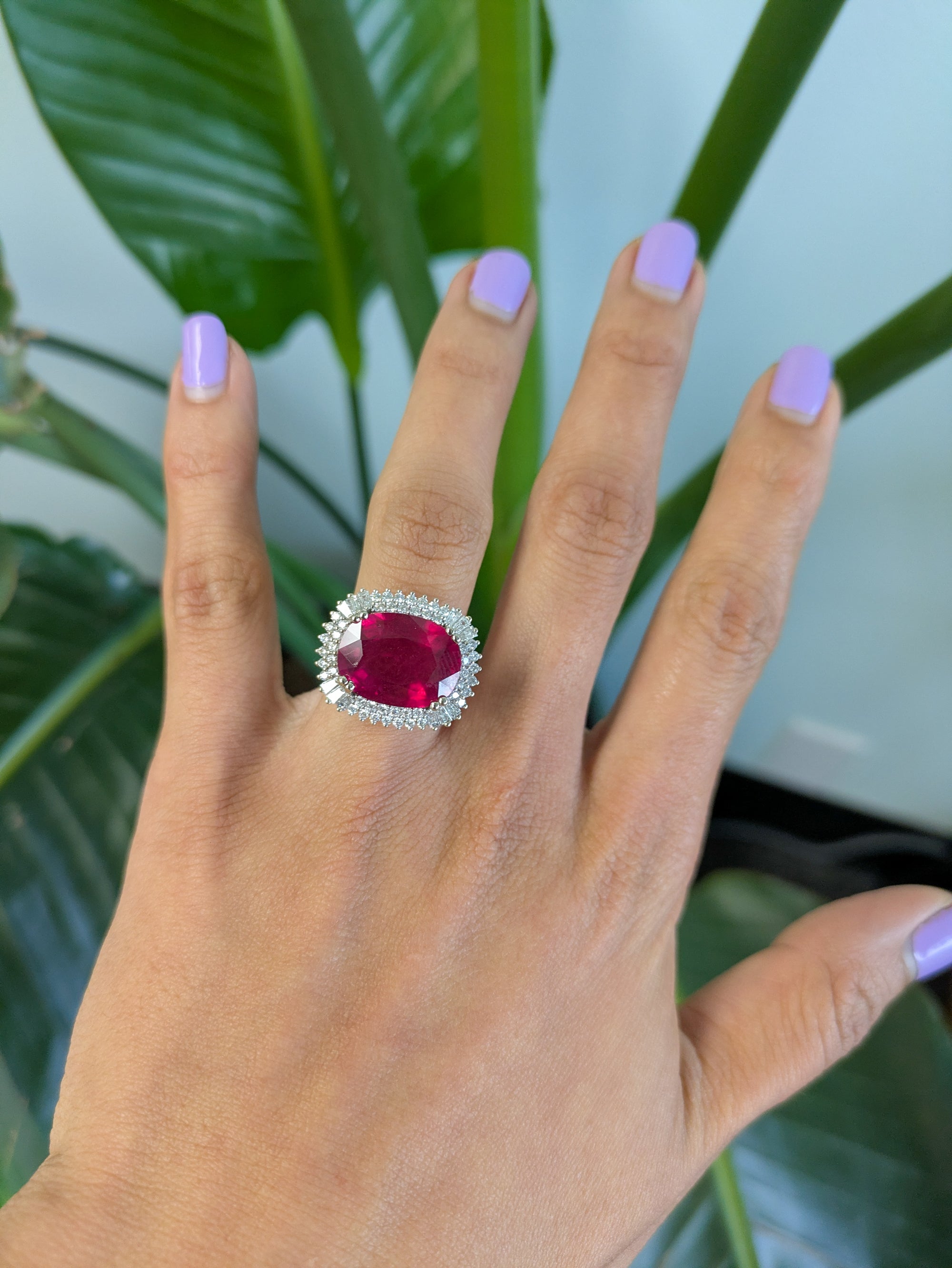 14K white & yellow gold madagascar ruby ring