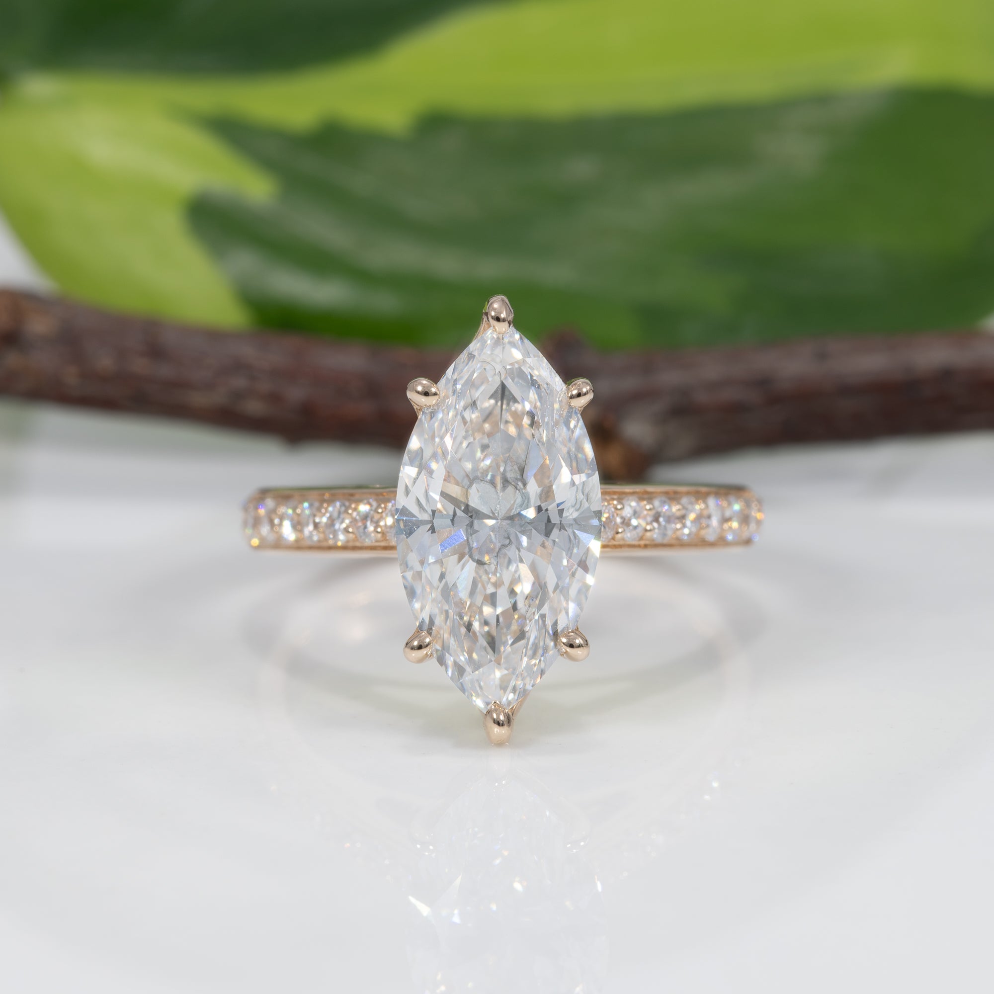 14K yellow gold lab diamond ring