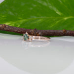 14K rose gold alexandrite ring with diamond accents