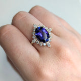 Prisha 14K Yellow Gold Tanzanite Diamond Ring | Oval Shape 10.4x8.4mm