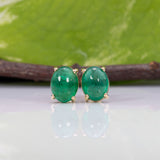 14K yellow gold zambian emerald earrings