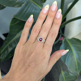 1.5ct Burma Ruby Ring with Earth-Mined Diamond Accents in Solid 14K Gold – Elegant 7x6mm Fine Gemstone Statement Ring