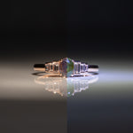14K rose gold alexandrite ring with diamond accents
