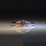 14K rose gold alexandrite ring with diamond accents