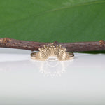 18K yellow gold crown stackable band ring
