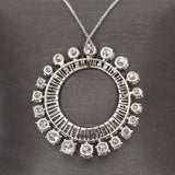 Platinum Natural Diamond Circle Pendant