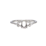 Engagement Ring Semi Mount w Diamond Triads Accents