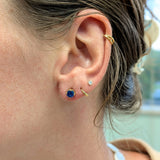 5mm Round - 14K Gold AAA Ceylon Sapphire Solitaire Studs