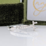 Angel Series East West Oval Ring Setting in 14K Solid Gold with a Natural Diamond Halo | Oval Shape 7x5 8x6 9x7 Customizable