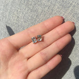 Aquamarine Solitaire Studs in Solid 14K Gold | Emerald Cut 7x5mm 8x6mm