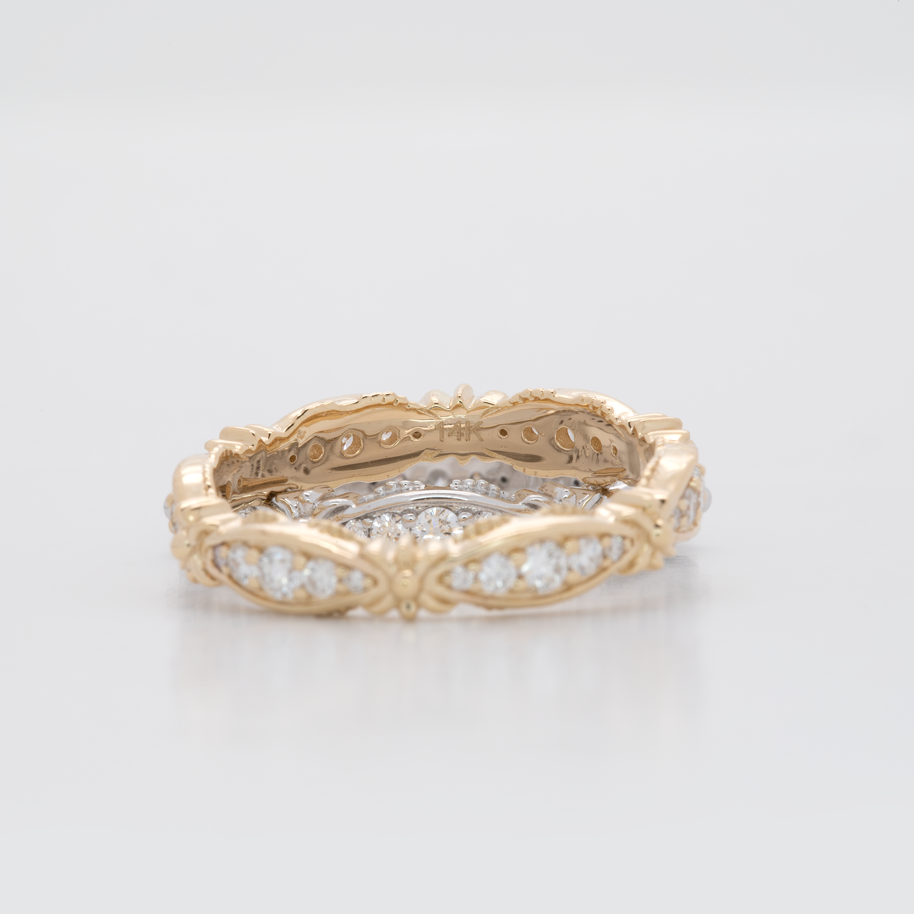 14K white gold diamond eternity band