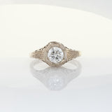 Vintage Estate Diamond Ring – 5mm Round Natural Diamond Solitaire in Solid 14K Gold Fine Jewelry