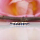 Nimasha | Blue Sapphire Band Ring with 19 Blue Sapphires in Solid 14K Yellow Gold – Colorful Gemstone Band