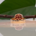 14K yellow gold star ruby ring with diamond accents