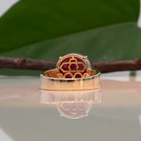 14K yellow gold star ruby ring with diamond accents