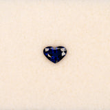 0.82 carat natural blue sapphire, heart 6.8x5mm loose gemstone