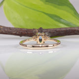 14K yellow gold montana sapphire ring