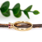 Akshita 14K Yellow Gold Madagascar Pink Spinel Diamond Ring | Round 4mm
