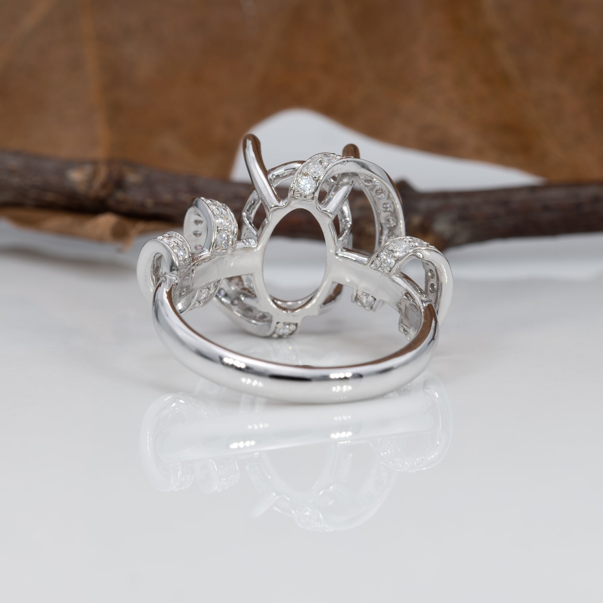 14K white gold diamond ring