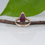 14K yellow gold star ruby ring